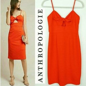 Hutch Tropicale Orange Tie Front Midi Dress